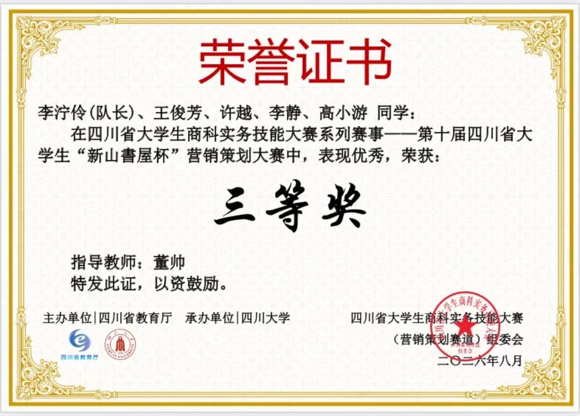 获奖证书2 获奖证书2